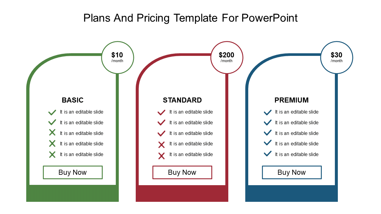 Creative Plans And Pricing Template For PowerPoint